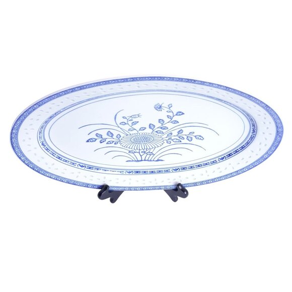 4 TIENSHAN Chrysanthemum Rice Grains Pattern Blue and White Bread/Butter Plates - Picture 2 of 7